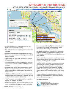 INTEGRATED FLIGHT TRACKING  ADS-B, ASDI, ACARS and Radio Logging for Airport Mangment • On-field ADS-B receivers give you accurate live flight tracks at your airport with -no delay-.
