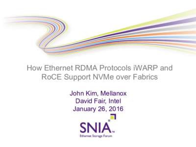 How Ethernet RDMA Protocols iWARP and RoCE Support NVMe over Fabrics