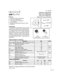 IRFR_U4105ZPbF Product Data Sheet