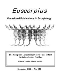 Euscorpius Occasional Publications in Scorpiology The Scorpions (Arachnida: Scorpiones) of Sint Eustatius, Lesser Antilles Rolando Teruel & Hannah Madden