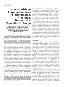 DISPATCHES  Human African Trypanosomiasis Transmission, Kinshasa,