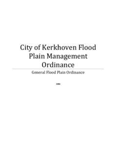 City of Kerkhoven Flood Plain Management Ordinance