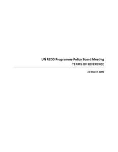 UN-REDD Programme Policy Board