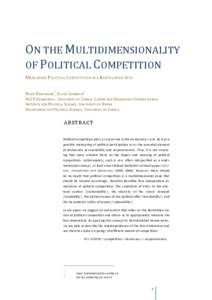 ON THE MULTIDIMENSIONALITY OF POLITICAL COMPETITION MEASURING POLITICAL COMPETITION IN A BARTOLINIAN WAY MARC BÜHLMANN1, DAVID ZUMBACH2 NCCR DEMOCRACY, UNIVERSITY OF ZURICH, CENTRE FOR DEMOCRACY STUDIES AARAU INSTITUTE 