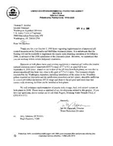 Letter from EPA to Washington Aqueduct re: pH control Measures - November 4, 2005
