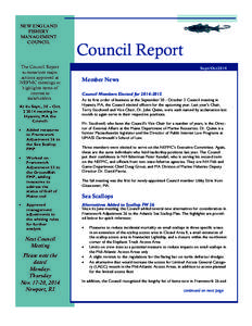 NEW ENGLAND FISHERY MANAGEMENT COUNCIL  The Council Report