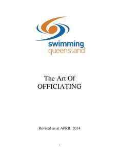 The Art Of OFFICIATING Revised as at APRIL[removed]