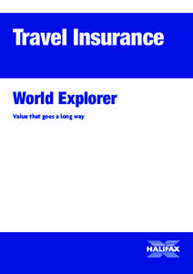 Travel Insurance World Explorer Value that goes a long way 2