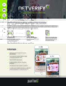 Trusted Identity as a Service  The Total Solution to Know and Trust Your Customer Netverify® is a suite of solutions that establishes the real-world identity of your customers. Leveraging advanced technology including c
