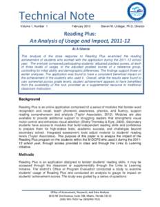 Microsoft Word - An Analysis of Reading PlusTN - Reformatted (2).dot