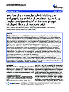 Chahboun et al. BMC Biotechnology 2011, 11:113 http://www.biomedcentral.com[removed] RESEARCH ARTICLE  Open Access