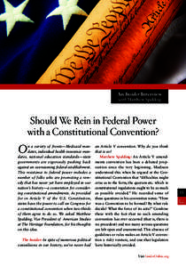 An Insider Interview with Matthew Spalding Should We Rein in Federal Power with a Constitutional Convention?