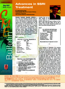 持續醫學進修專訊  May 2007 二零零七年五月  Advances in SSRI