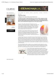 CURVE Magazine - Art, Architecture, Design, Lifestyle  ISSUE 12 - FEB/MARCH 2013 Radar