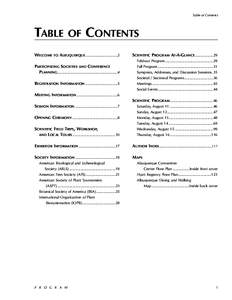 Table of Contents  TABLE OF CONTENTS WELCOME  TO
