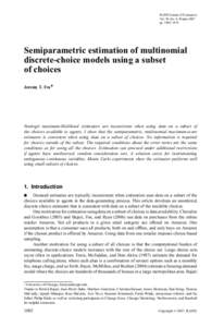 Semiparametric estimation of multinomial discrete-choice models using a subset of choices