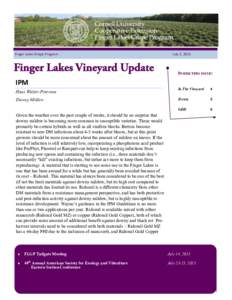 Finger Lakes Grape Program  July 2, 2015 Inside this issue: