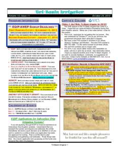 Volume 13, Issue 11  Tri-Basin Irrigator PROGRAM INFORMATION