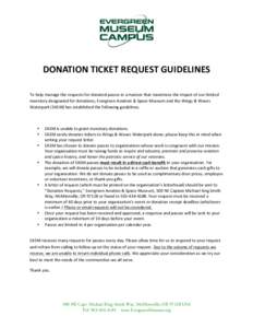         DONATION TICKET REQUEST GUIDELINES 
