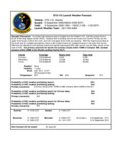 Microsoft Word - STS-115 L-0 Day Launch Fcst 9 Sep 06 Launch.doc