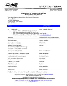 Microsoft Word - July 12, 2013 Board of Corrections Agenda - 6th District