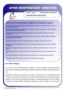 APSR RESPIRATORY UPDATES Volume 7, Issue 1 Newsletter Date: January[removed]APSR EDUCATION PUBLICATION