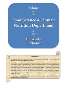 Bylaws of the Food Science & Human Nutrition Department