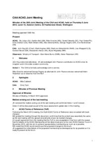 Aviation Community Advisory Group (ACAG)/CAA Meeting Minutes June 2013