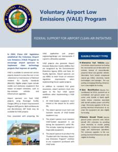 Voluntary Airport Low Emissions (VALE) Program Brochure, January 2012