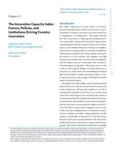 — Bill Gates  Chapter 1.1 The Innovation Capacity Index: Factors, Policies, and
