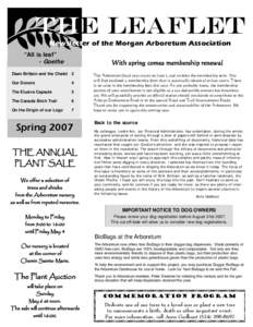 THE LEAFLET Newsletter of the Morgan Arboretum Association “All is leaf” - Goethe