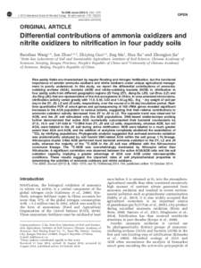Differential contributions of ammonia oxidizers and nitrite oxidizers to nitrification in four paddy soils