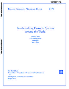 Banking / Financial system / Financial crisis / Finance / Global financial system / Stijn Claessens / Late-2000s financial crisis / Economic growth / Ross Levine / Economics / Economic bubbles / Capital