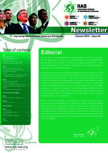 Newsletter Improving Administrative Sciences Worldwide Table of contents IIAS : • Knowledge Portal.......................................................... 2