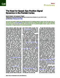 The Need for Speed: Eye-Position Signal Dynamics in the Parietal Cortex