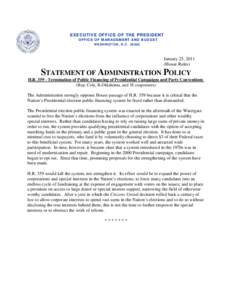 Statement of Administration Policy