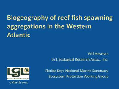 Reef Fish Spawning Aggregations in the Gulf of Mexico