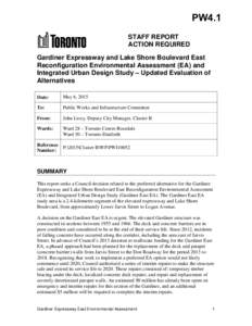 Gardiner Expressway and Lake Shore Boulevard East Reconfiguration Environmental Assessment (EA)