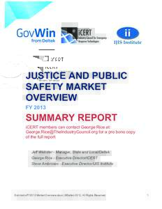 JUSTICE AND PUBLIC SAFETY MARKET OVERVIEW FY[removed]SUMMARY REPORT
