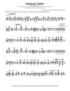 Oklahoma Medley for Plectrum Banjo Tuning A transcription from 