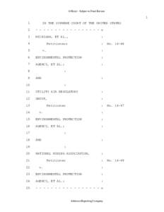 Official ­ Subject to Final Review  1 1   IN THE SUPREME COURT OF THE UNITED STATES
