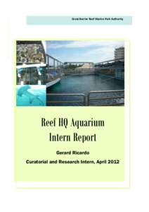 Great Barrier Reef Marine Park Authority  Reef HQ Aquarium Intern Report Gerard Ricardo Curatorial and Research Intern, April 2012