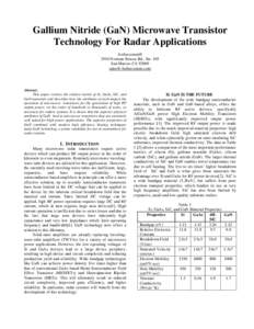 Microsoft Word - GaN for Radar Applicationsdoc