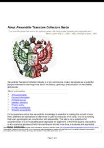 About Alexandrite Tsarstone Collectors Guide 