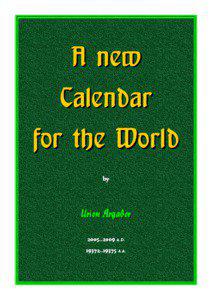 A new Calendar for the World