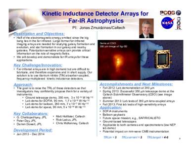 Kinetic Inductance Detector Arrays for   Far-IR Astrophysics