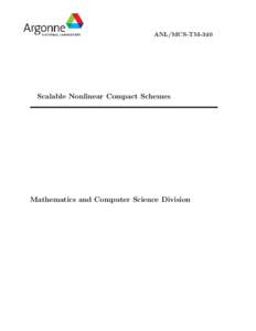 5  ANL/MCS-TM-340 Scalable Nonlinear Compact Schemes