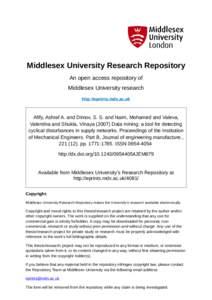 Middlesex University Research Repository An open access repository of Middlesex University research http://eprints.mdx.ac.uk  Afify, Ashraf A. and Dimov, S. S. and Naim, Mohamed and Valeva,