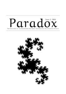Paradox Issue 2, 2004 The Magazine of the Melbourne University Mathematics and Statistics Society  MUMS