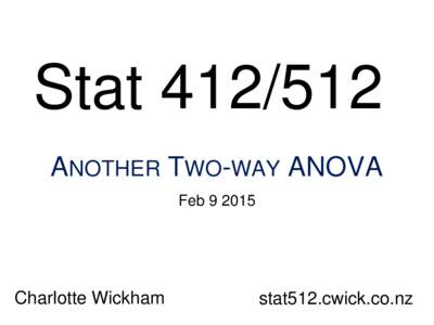 StatANOTHER TWO-WAY ANOVA FebCharlotte Wickham